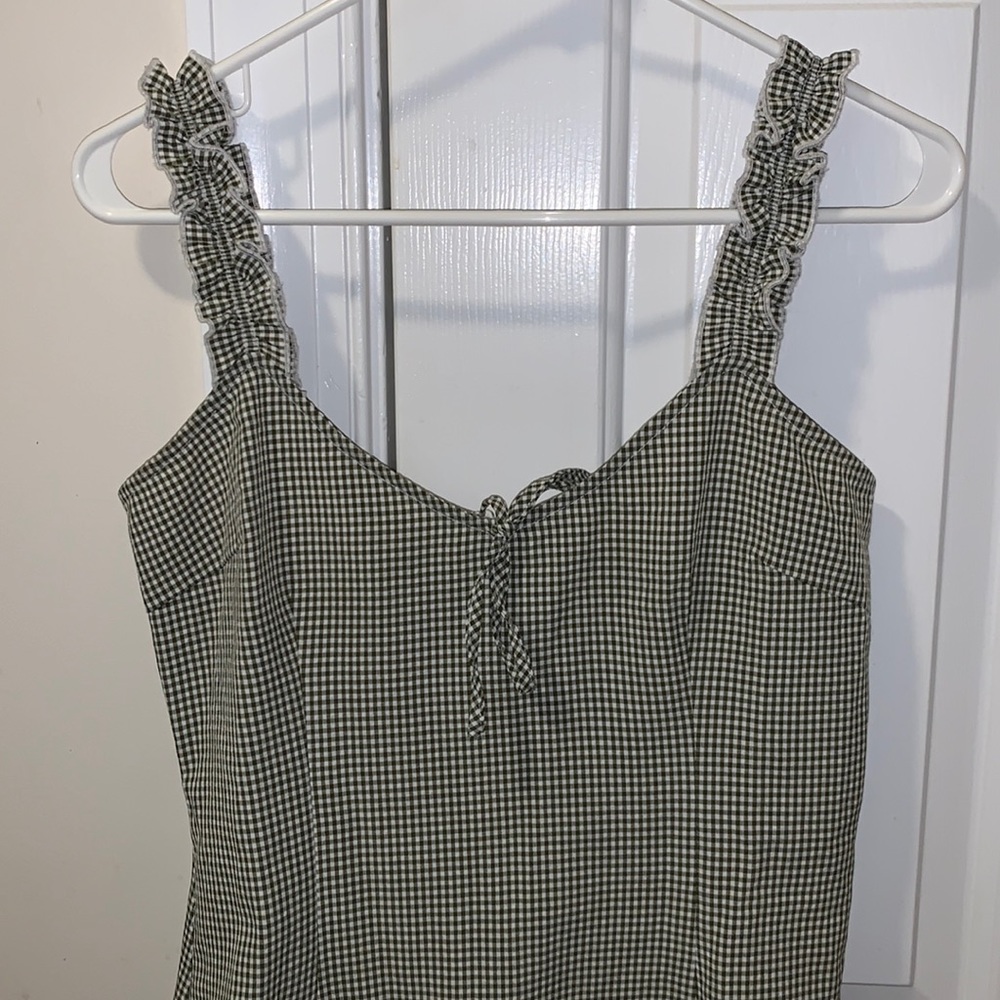 And I gingham tie front dress